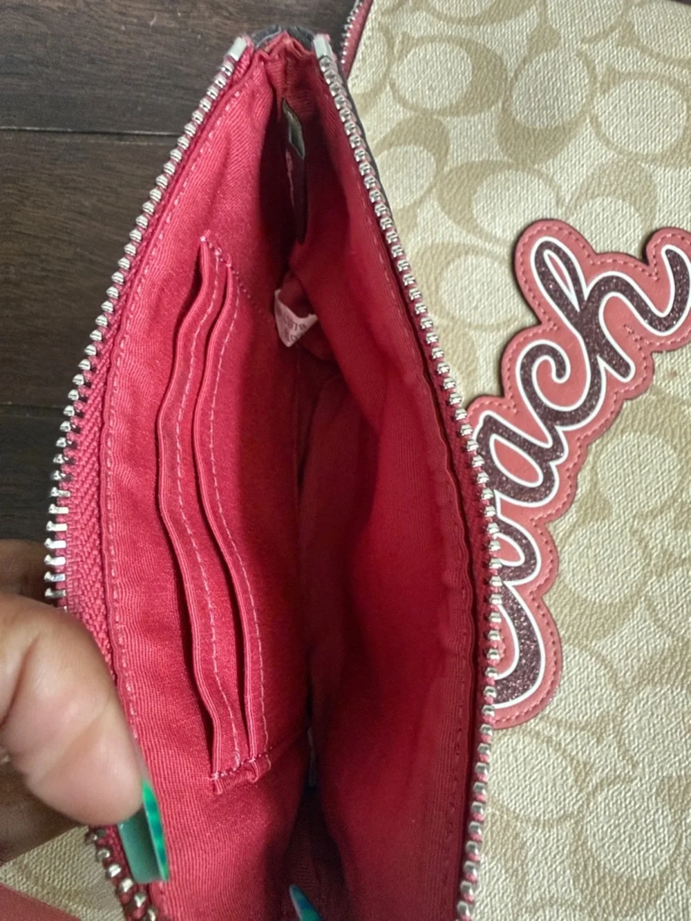 Coach Tan and Pink Logo Wristlet Set - Picture 7 of 7